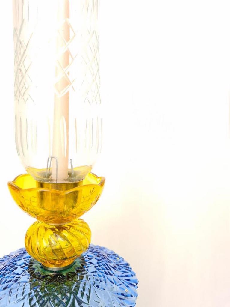 Tulip Shade Candle Holder in Yellow