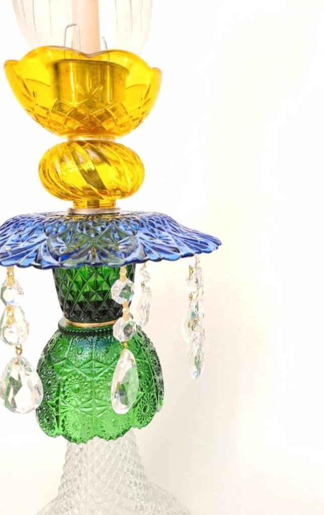Tulip Shade Candle Holder in Yellow