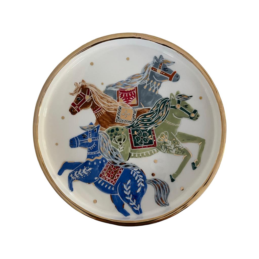 "Playful Horses" Serving Platter