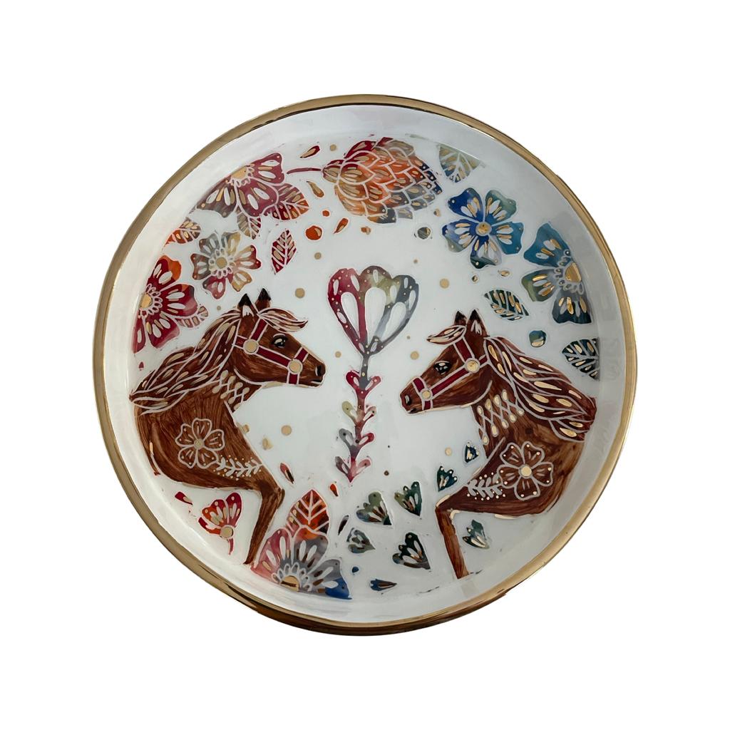 "Horses in Love" Serving Platter