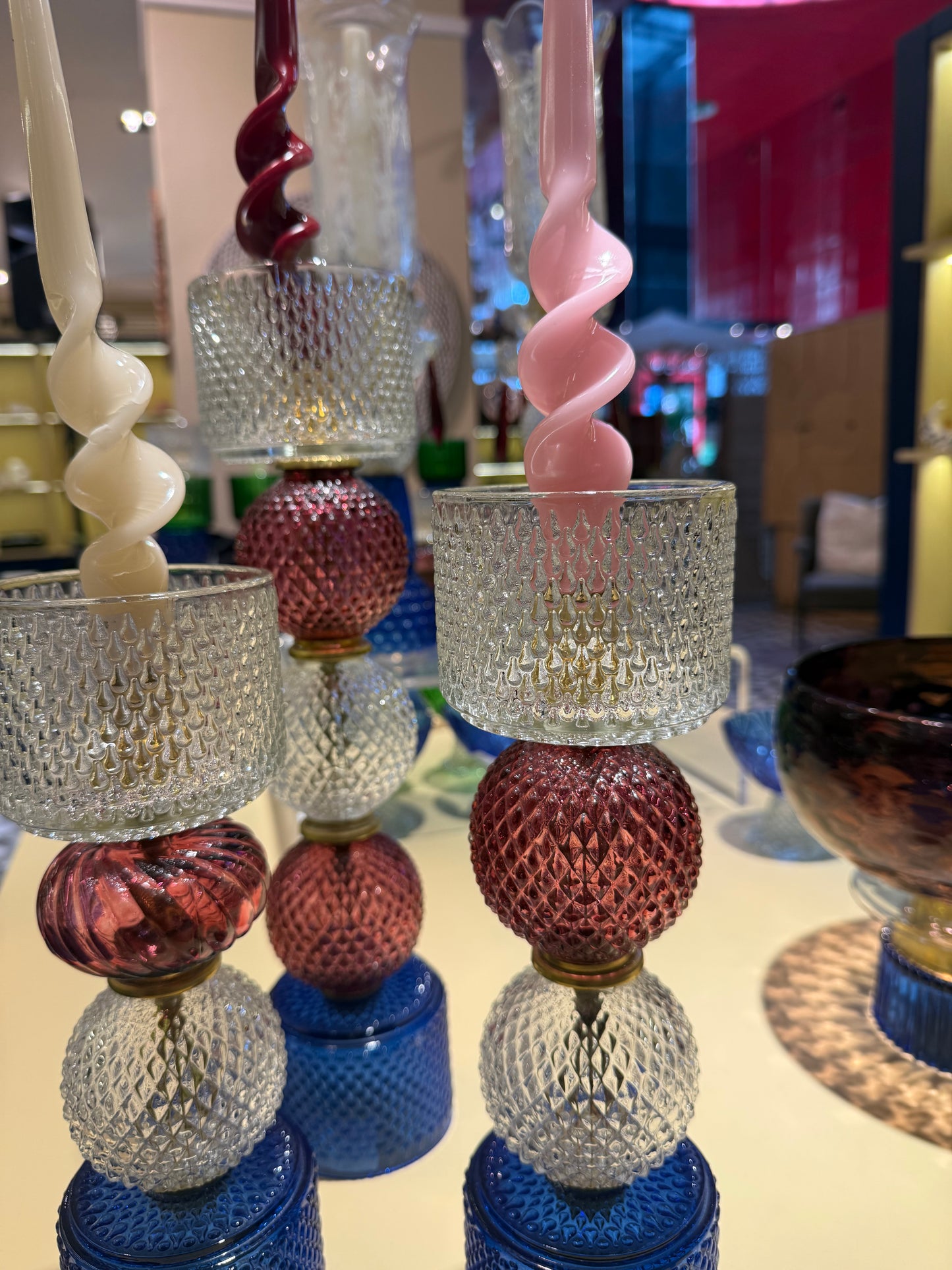 Mina Candle Holder in Maroon (M)