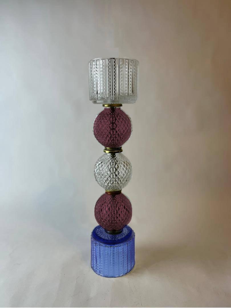 Mina Candle Holder in Maroon(L)